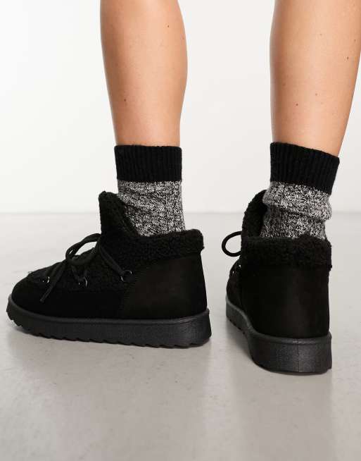South Beach - Bottines de neige en fausse fourrure - Noir, 3 de 4