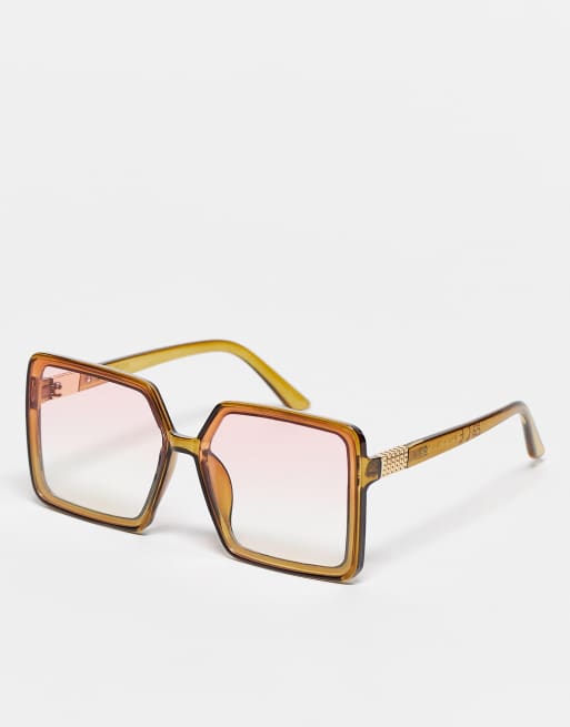 South Beach – Brązowe okulary przeciwsłoneczne oversize w stylu lat 70.