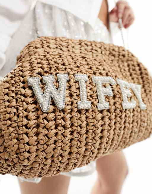 South Beach bridal clutch bag with wifey pearl embellishment , 3 of 4