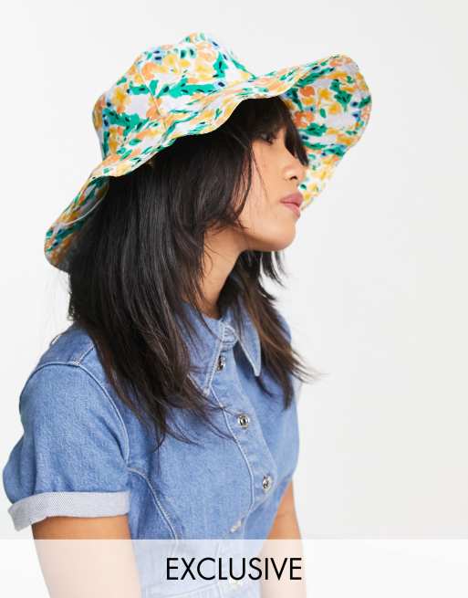 South Beach bucket hat in yellow floral