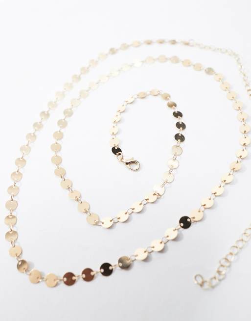 South Beach - Buikketting met kleine schijfjes in goud , 2 van 4