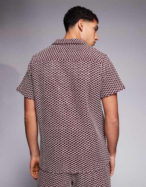 South Beach - Camicia all'uncinetto bordeaux, 3 di 5