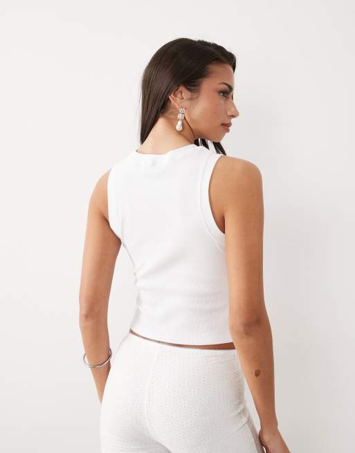 South Beach - Canotta bianca con scritta "Bride" in paillettes, 4 di 4
