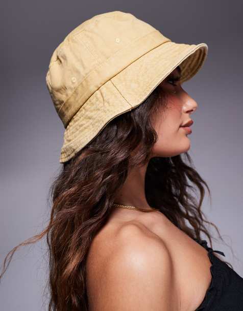 South Beach - Cappello da pescatore in cotone color giallo burro slavato - view 1
