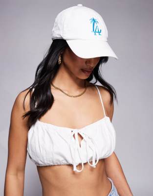 Casquette de baseball à motif LA - Crème-Neutre
