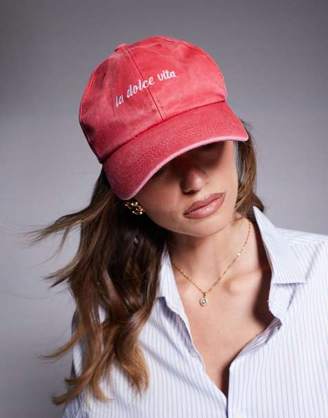 South Beach - Casquette de baseball avec inscription Dolce Vita - Rouge délavé - view 1