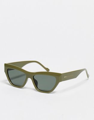 South Beach cat eye sunglasses in khaki