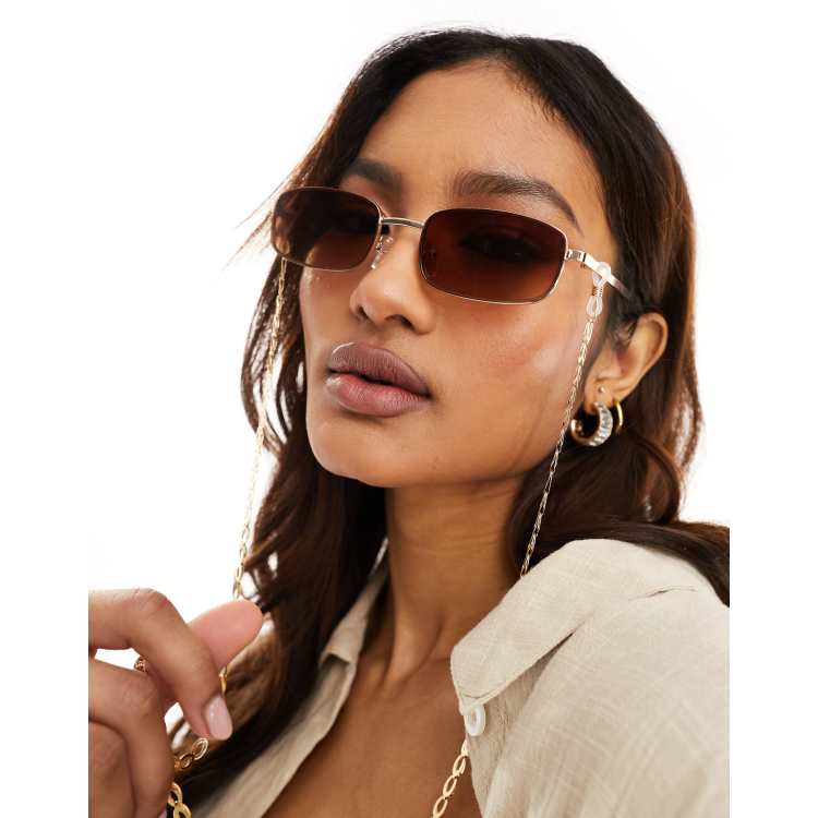South Beach Catenella per occhiali da sole in metallo con maglie ovali ASOS