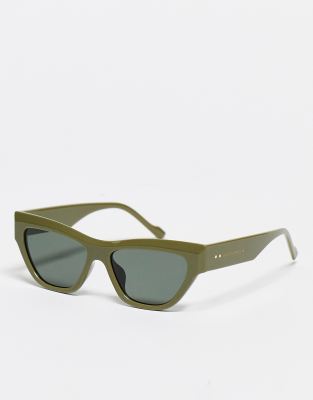 South Beach - Cateye-Sonnenbrille in Khaki-Grün