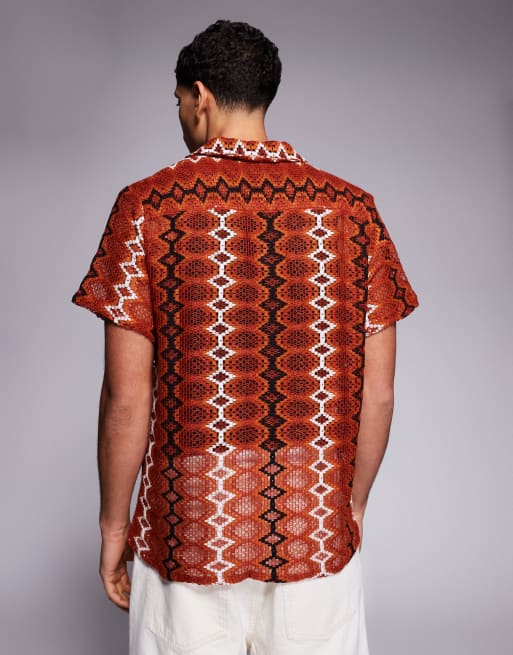 South Beach - Chemise au crochet à rayures - Bordeaux, 3 de 5