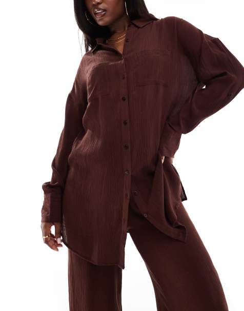 South Beach - Chemise de plage oversize - Marron - view 1