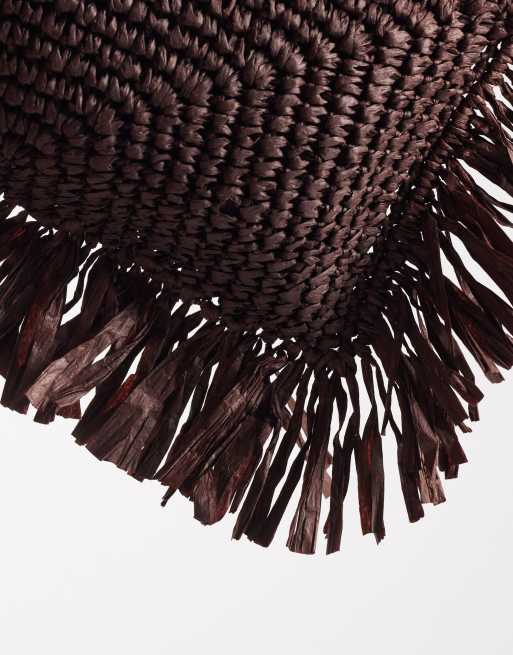 South Beach - Chokoladebrun clutch-taske med stråfrynser , 4 af 4