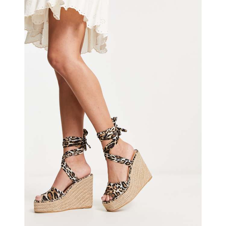 Snake print espadrille on sale wedges