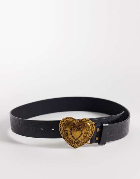 South Beach - Cintura stile vintage nera con fibbia a cuore - view 1