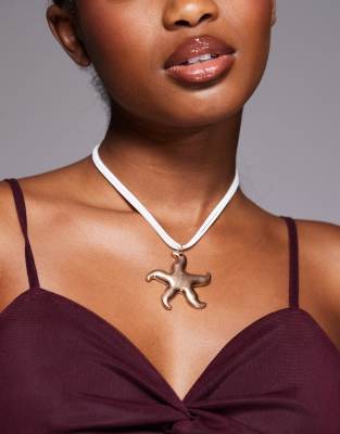 South Beach - Collier en cordon avec pendentif étoile de mer - Doré