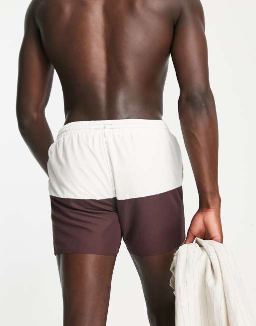 South Beach color block swim shorts brown and cream, 2 of 4