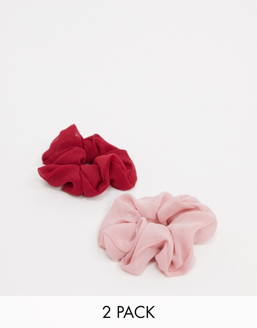 South Beach - Confezione da 2 elastici per capelli rosa-Multicolore