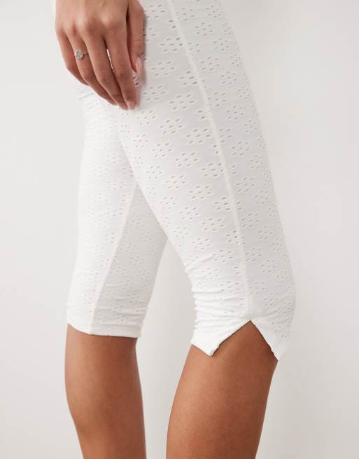 South Beach - Corsaire en broderie anglaise avec nœud - Blanc, 2 de 5