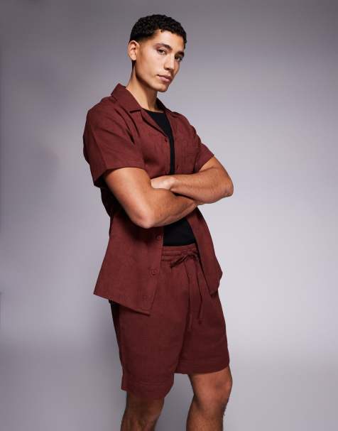 South Beach cotton jacquard beach co-ord in burgundy - view 1