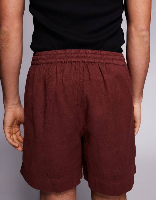 South Beach cotton jacquard short in burgundy, 5 of 5