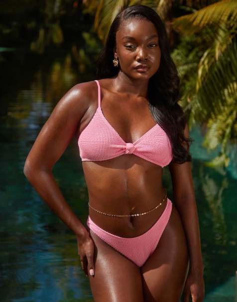 South Beach crinkle bikini in pink - view 1