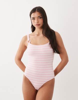 South Beach Crinkle Swimsuit In Pink