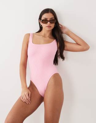 South Beach Crinkle Swimsuit In Pink