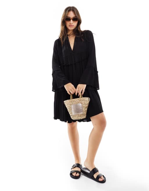 pull on beach dress Miraclesuit Women's Jacquard Swim Cover-Up Beach Dress - Blue - Size M