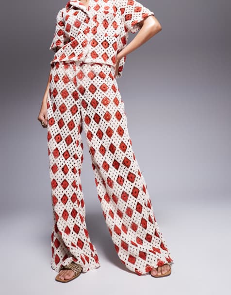 South Beach crochet  beach co-ord in cream and rust - view 1