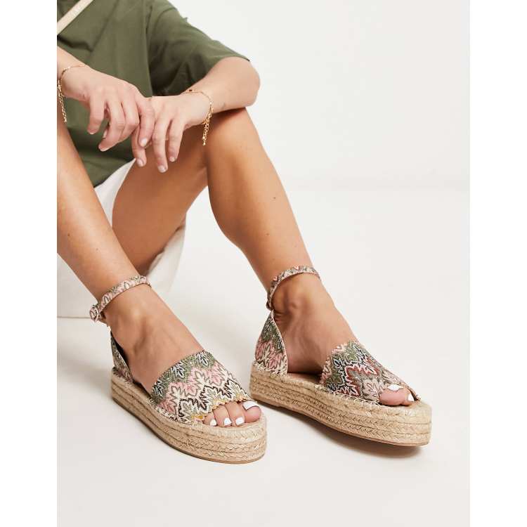 Flatform discount espadrille sandals