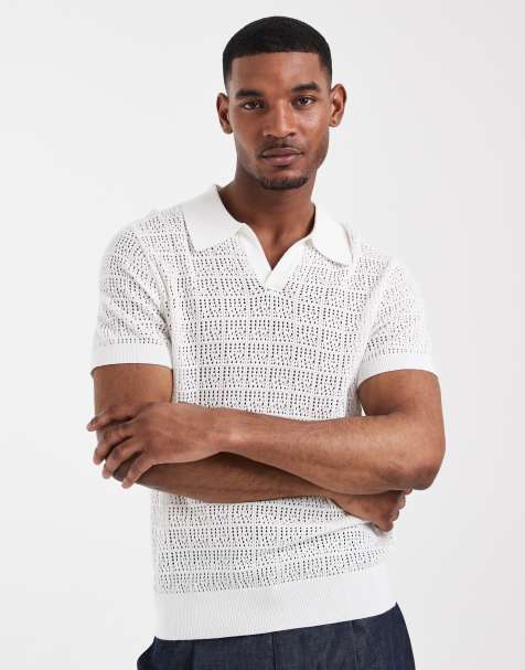 South Beach crochet polo in white