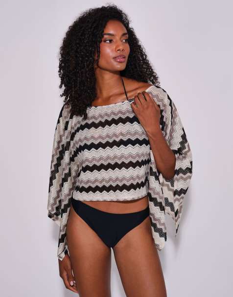 South Beach Crochet poncho cover up in multi - view 1