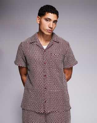 South Beach Crochet Shirt In Red