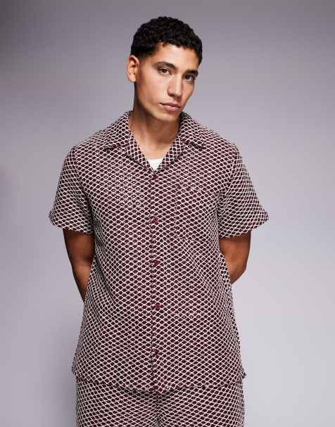 South Beach crochet shirt in burgundy - view 1