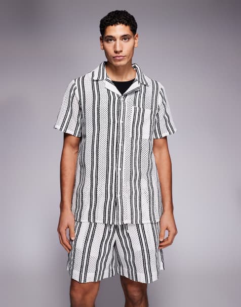 South Beach crochet short in black stripe - view 1