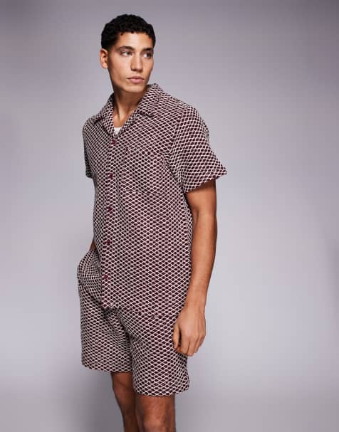 South Beach crochet shorts in burgundy - view 1