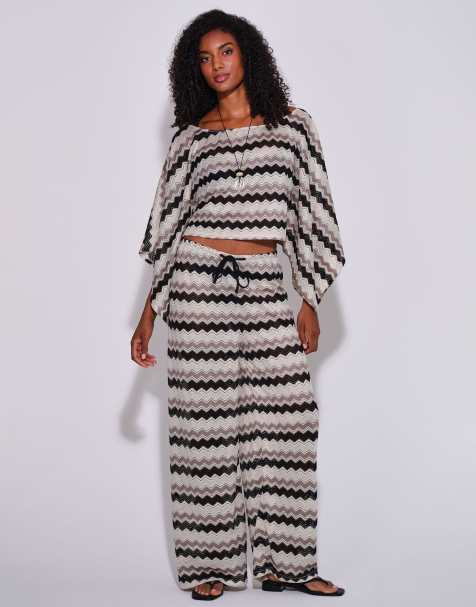 South Beach Crochet wide leg trousers in multi
