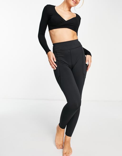 South Beach - Crop top met overslag en lange mouwen in zwart , 4 van 4