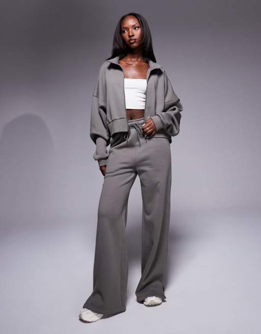 South Beach - Cropped sweater met opstaande boord met rits in kaki, 4 van 4