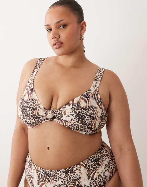 South Beach Curve – Bikini mit Leopardenmuster und geknoteter Vorderseite, 2 von 3