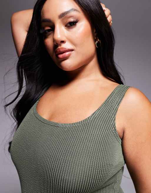 South Beach Curve crinkle swimsuit in green