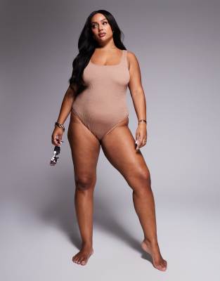 South Beach Curve Crinkle Swimsuit In Multi