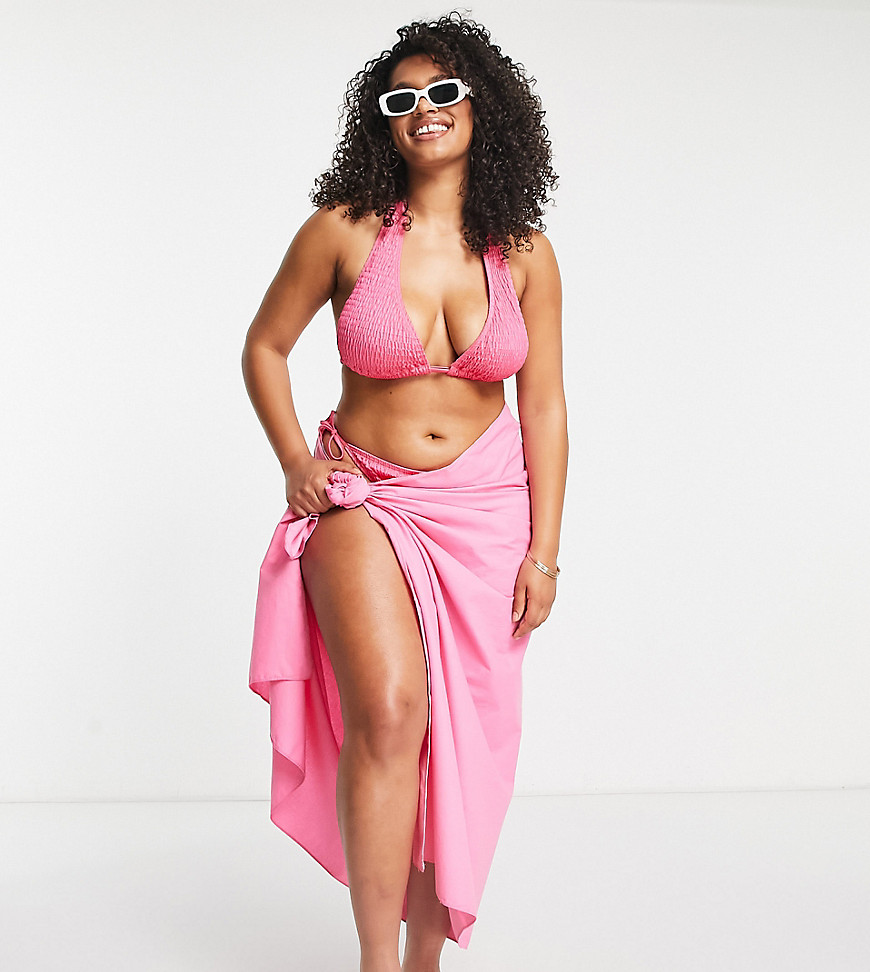 Plus-size sarong by South Beach Exclusive to ASOS High rise Tie fastening Regular fit