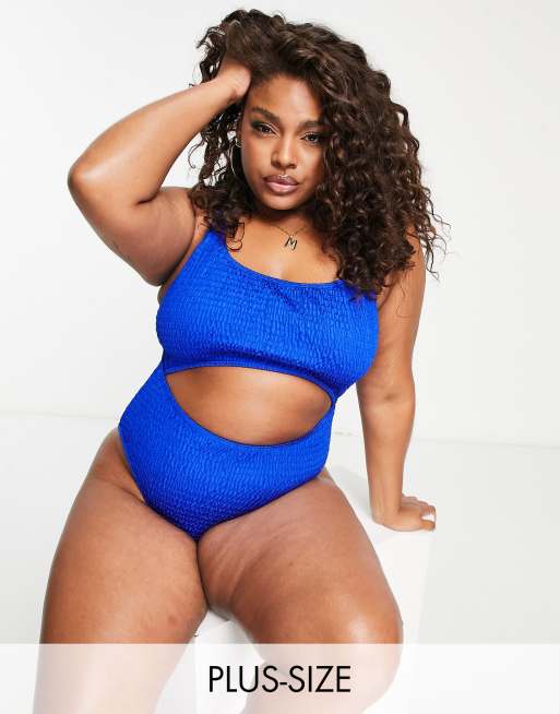 Plus size cutout store swimsuit