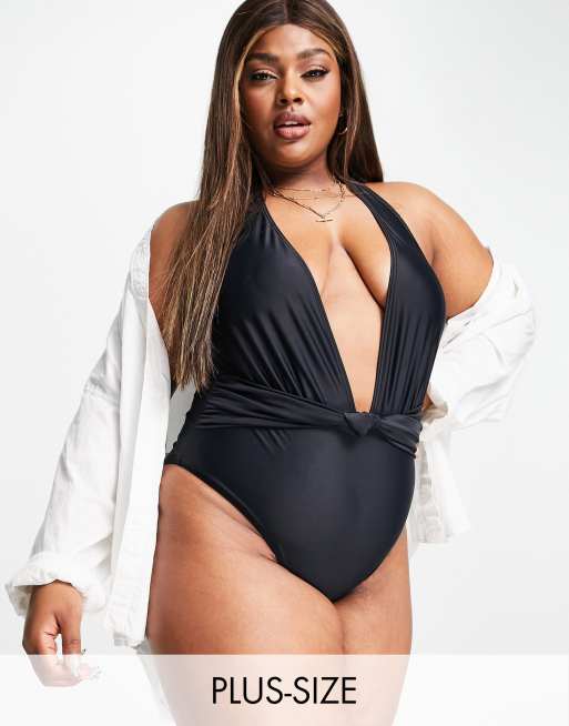 one piece swimsuit with cutouts plus size