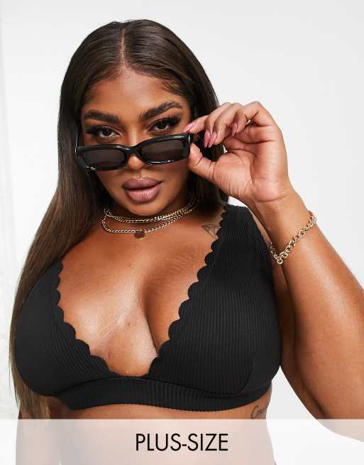 South Beach Curve - Exclusivité - Mix and Match - Bikini à bords festonnés - Noir, 2 de 5