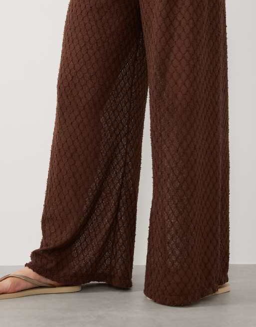 South Beach Curve – Gestrickte Strandhose in Mokkabraun, 4 von 5