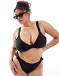 [South Beach Curve] South Beach Curve knot front bikini top in black 28 BLACK