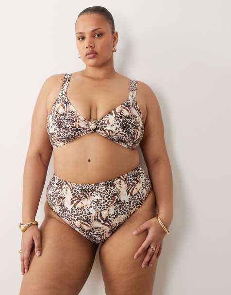 South Beach Curve – Leopardmönstrad bikini med knut framtill - view 1