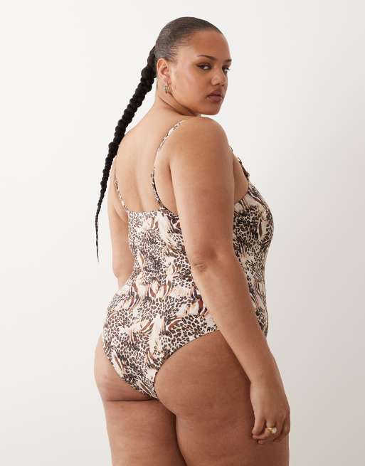 South Beach Curve - Maillot 1 pièce à imprimé léopard et détails métalliques, 2 de 4